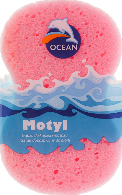 Губка масажна для купання "Motyl", рожева - Ocean — фото N1
