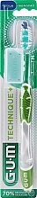 Зубная щетка, средней жесткости "Technique+", зеленая - G.U.M Medium Regular Toothbrush — фото N1