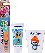 Духи, Парфюмерия, косметика Набор "Жираф" - Jordan Kids (toothpaste/50ml + toothbrush/1pc + cup)