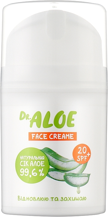 Крем для лица SPF20 - Dr. Aloe Face Cream — фото N1
