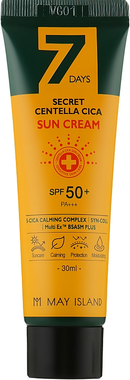 Солнцезащитный крем для лица с центеллой - May Island 7 Days Secret Centella Cica Sun Cream SPF 50 — фото N2