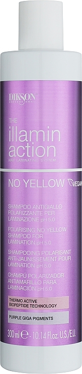 Шампунь нейтрализатор желтизны для ламинирования волос - Dikson Illaminaction No Yellow Polarising No Yellow Shampoo For Lamination pH 5.5 — фото N1