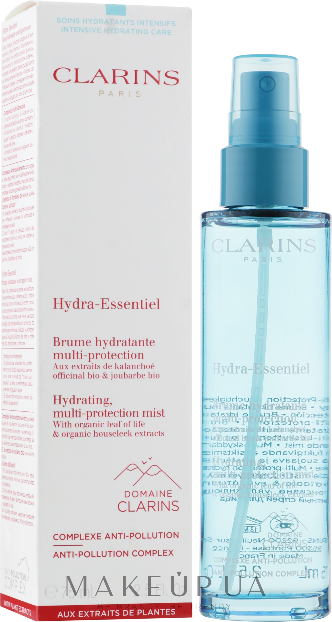 Зволожувальний міст для обличчя - Clarins Hydra-Essentiel Hydrating Multi-Protection Face Mist — фото 75ml