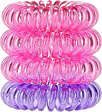 Резинки для волосся рожеві + фіолетова, 4 шт. - Hair Springs — фото N2