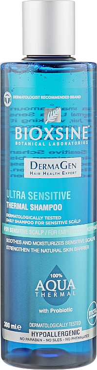 Ультрачутливий термальний шампунь для чутливої шкіри голови - Biota Bioxsine DermaGen Aqua Thermal Ultra Sensitive Thermal Shampoo