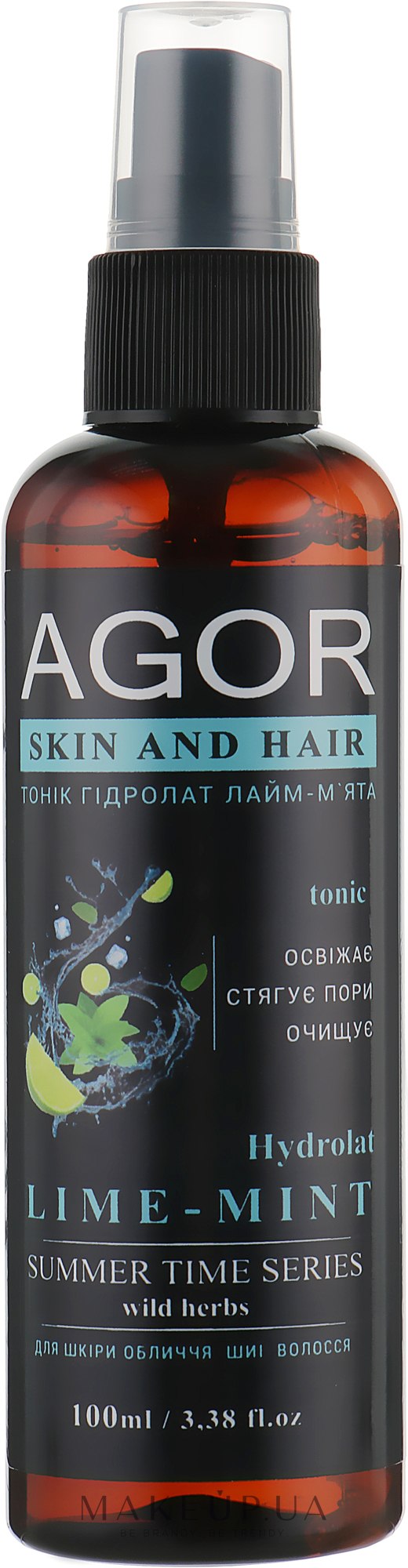 Тоник "Гидролат лайм-мята" - Agor Summer Time Skin And Hair Tonic — фото 100ml