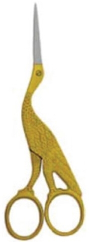 Ножницы для кутикулы - Accuram Instruments Half Gold Cuticle Point Fancy Stork Scissor 9cm — фото N1