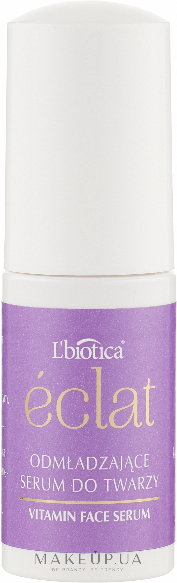 Омолоджувальна сироватка для обличчя - L'biotica Eclat Glow Serum Rejuvenating Face Serum — фото 15ml