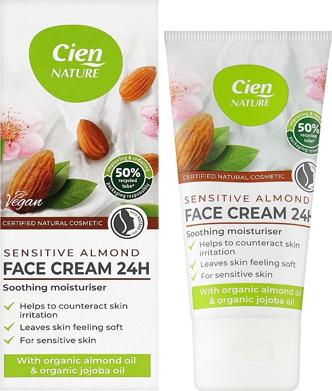 Крем для лица - Cien Nature Sensitive Almond Face Cream — фото N2