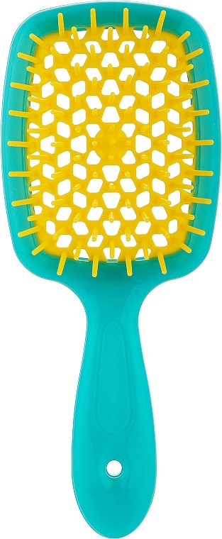Расческа для волос, голубая с желтыми щетинками - Janeke Superbrush Small — фото N1