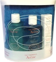 Духи, Парфюмерия, косметика Набор "Клинанс" - Avene (gel/200ml + lotion/200ml + cr/5ml + mask/10ml + towel)