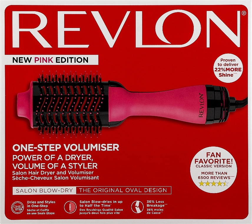 Щетка-фен для волос - Revlon One-Step Volumiser New Edition Pink  — фото N1