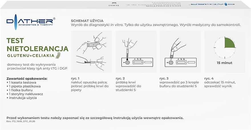 Тест на непереносимость глютена + целиакия - Diather Diagnostics & Therapy — фото N2