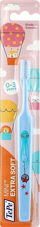 Детская зубная щетка "Mini Extra Soft", светло-голубая - TePe Mini Extra Soft — фото N2