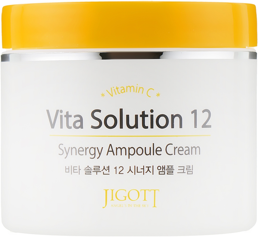 Тонізувальний ампульний крем для обличчя з вітаміном С - Jigott Vita Solution 12 Synergy Ampoule Cream — фото N2