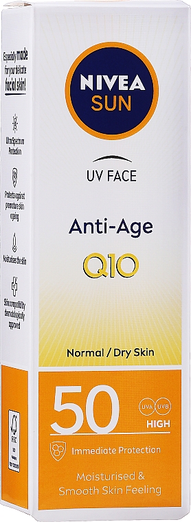Солнцезашитный крем для лица SPF50 - NIVEA Sun UV Face Q10 Anti-Age & Anti-Pigments — фото N2