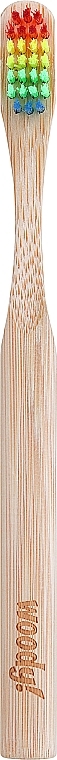 Дитяча бамбукова зубна щітка "Colour", різнокольорова щетина - WoodyBamboo Bamboo Toothbrush Kids Soft/Medium — фото N2