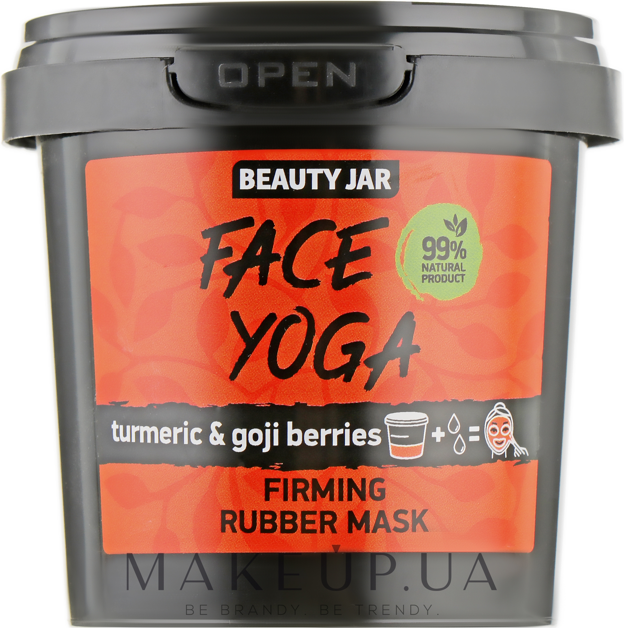 Плівкова маска для обличчя з куркумою і ягодами годжі - Beauty Jar Fase Yoga Firming Rubber Mask — фото 20g