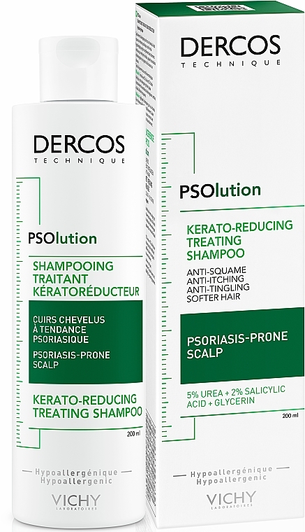Кератолітичний шампунь для шкіри голови з проявами лущення та свербіння - Vichy Dercos PSOlution * — фото N2