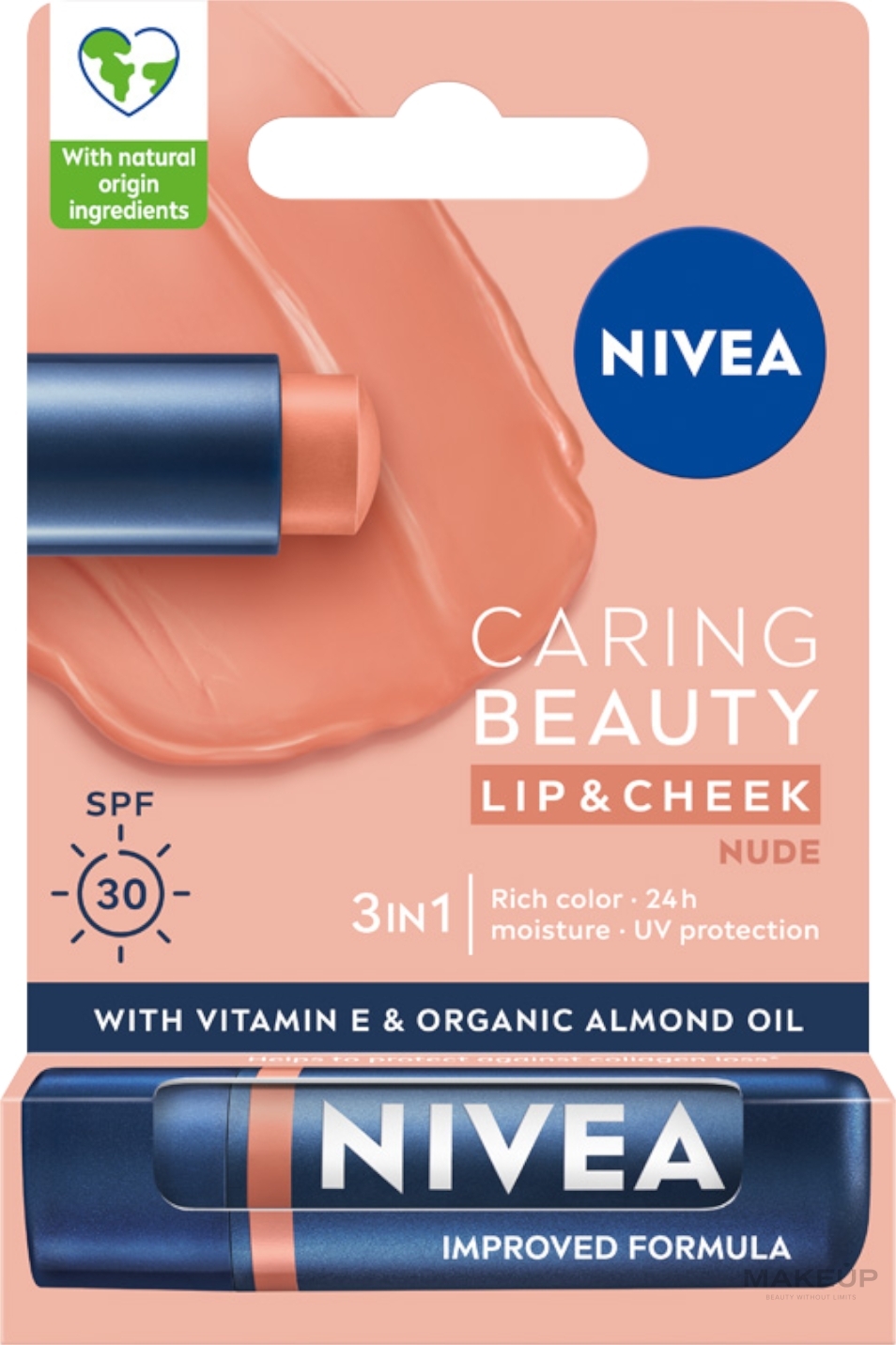 Помада для губ і щік - Nivea Caring Beauty Lip & Chick SPF30 — фото Nude