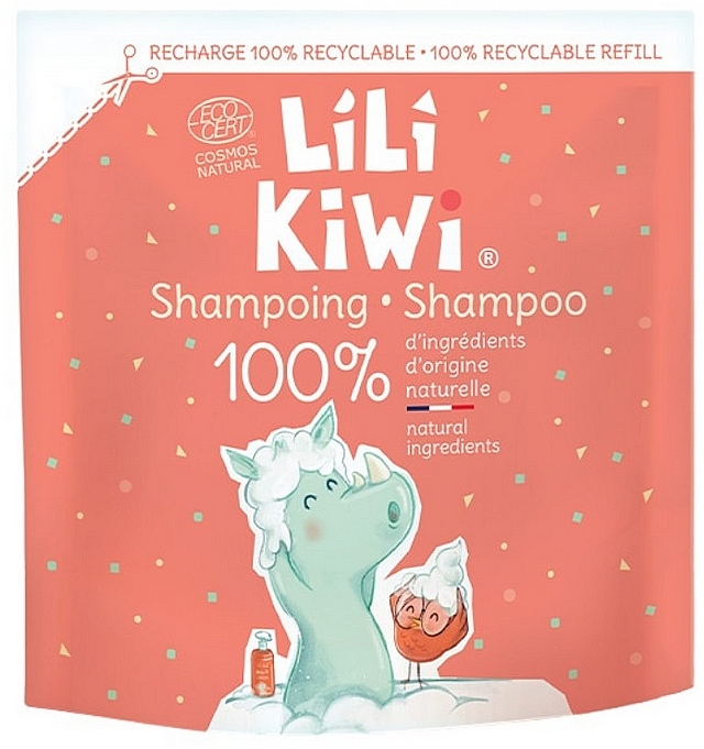 Шампунь "Клубника со сливками" - Lilikiwi Extra Gentle Natural Shampoo for Kids Refill (сменный блок) — фото N1