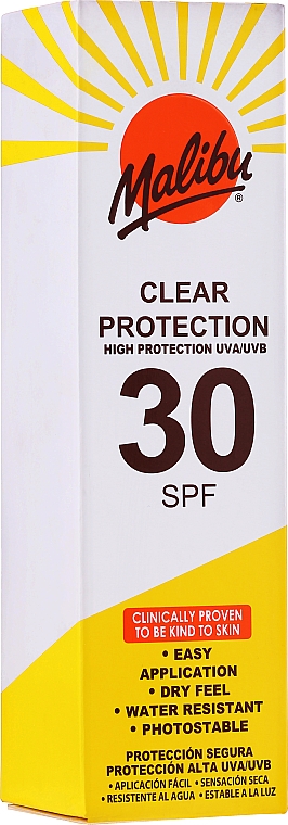 Водостійкий спрей для засмаги - Malibu Clear Protection Spray SPF30 — фото N1