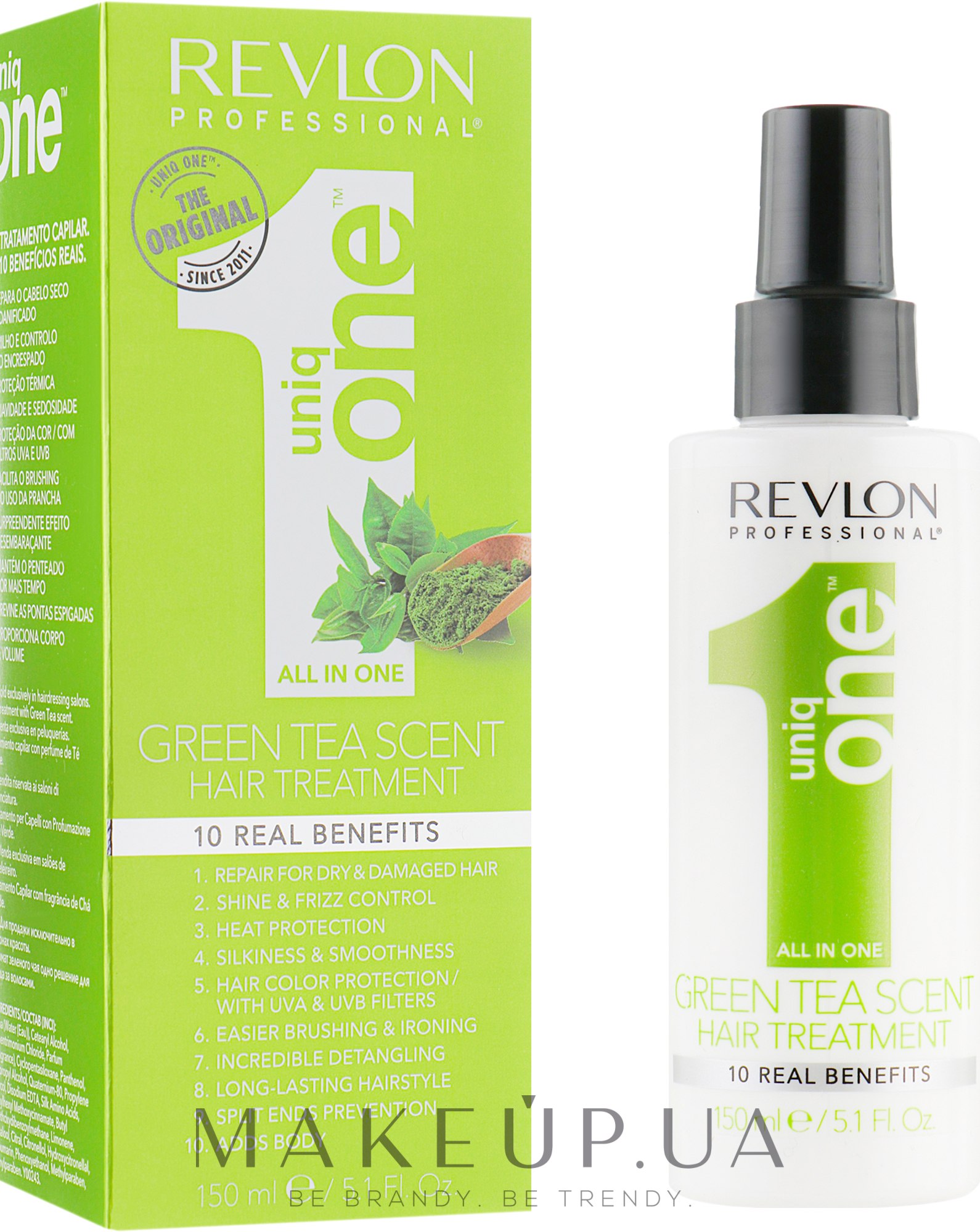 Спрей-маска для догляду за волоссям, з ароматом зеленого чаю - Revlon Professional Uniq One Green Tea Scent Treatment — фото 150ml