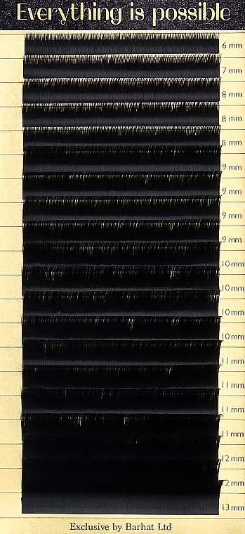 Накладные ресницы B 0,10 мм MIX (6-13 мм), 20 линий - Barhat Lashes — фото N1