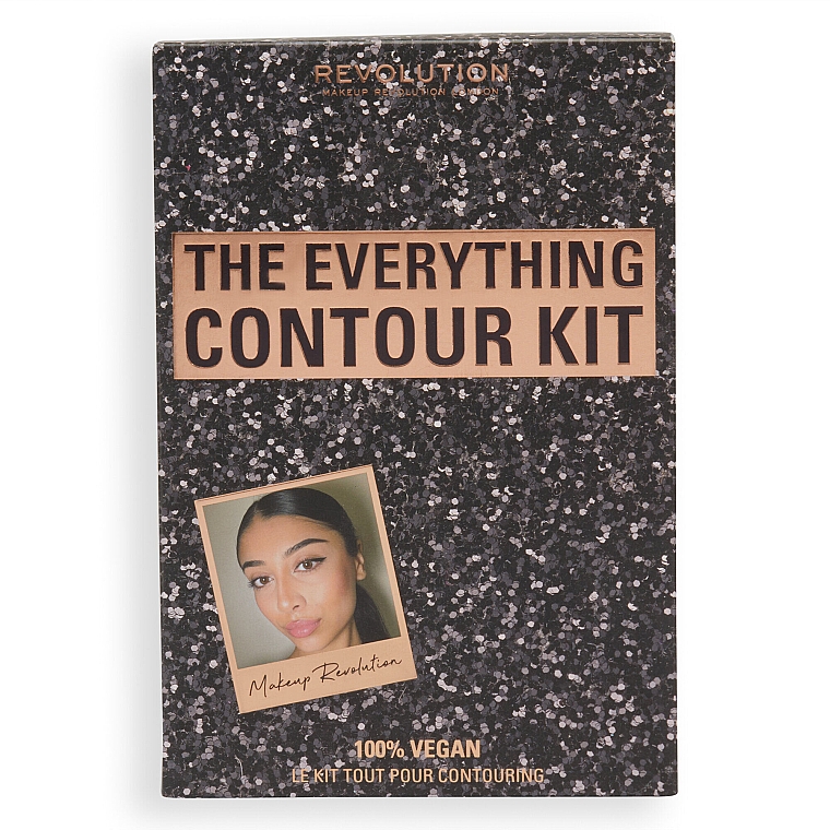 Набор - Makeup Revolution The Everything Contour Kit Gift Set (contour/palette/13g + powder/32g + brush/1pcs) — фото N2