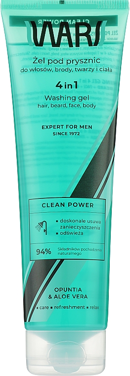 Гель для душу 4 в 1 для волосся, бороди, обличчя й тіла - Miraculum Wars Washing Gel 4 In 1 Expert For Men Clean Power — фото N1