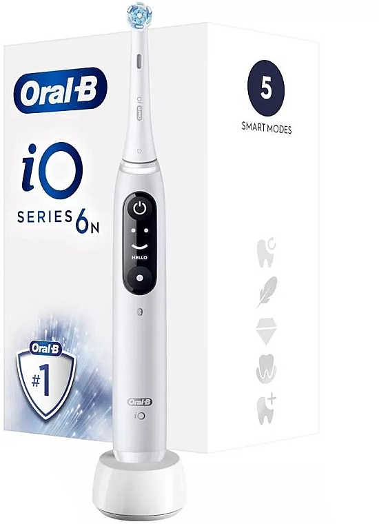 Електрична зубна щітка, біла - Oral-B Braun iO Series 6N Whitebox — фото N1