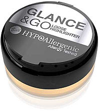 Гіпоалергенний розсипчастий хайлайтер для обличчя й тіла - Bell HypoAllergenic Glance & Go Loose Highlighter — фото N1