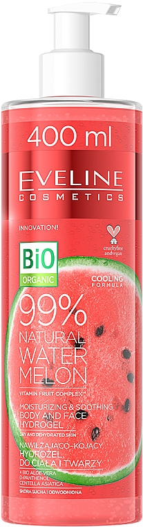 Гидрогель из арбуза для тела и лица - Eveline Cosmetics 99% Natural Watermelon