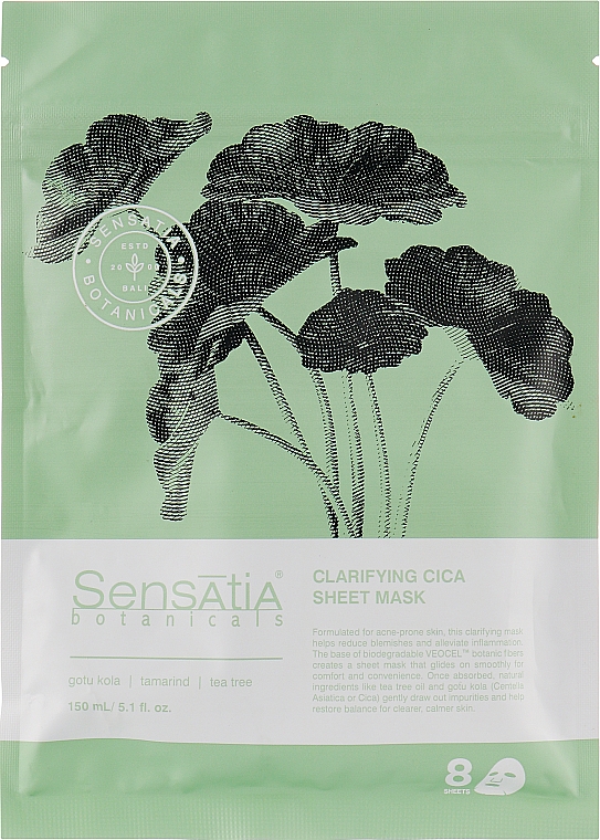 Тканевая маска для лица "Очищающая Центелла" - Sensatia Botanicals Clarifying Cica Sheet Mask — фото N1