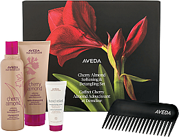 Парфумерія, косметика Набір - Aveda Cherry Almond (sh/250ml + cond/200ml + h/cr/40ml + brush)