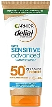 Духи, Парфюмерия, косметика Солнцезащитное молочко - Garnier Delial Sensitive Advanced Protector Milk SPF50+ Ceramide Protect