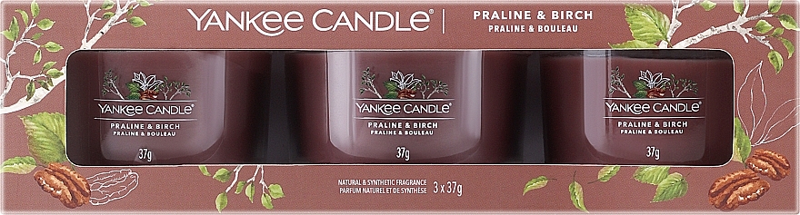 Набір - Yankee Candle Praline & Birch (candle/3x37g) — фото N1