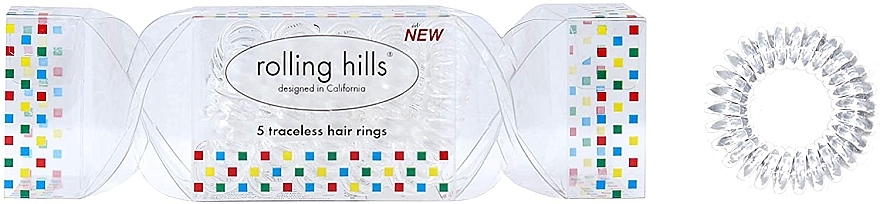 Резинка-браслет для волосся, прозора - Rolling Hills 5 Traceless Hair Rings Cracker Transparent — фото N1
