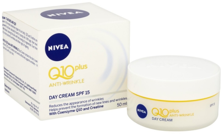 Крем денний проти зморшок для нормальної та сухої шкіри - NIVEA Visage Q10 Plus Anti-Wrinkle Day Cream — фото N1