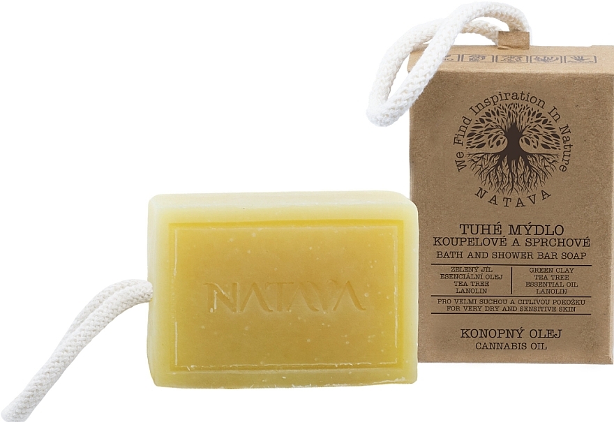Твердое мыло для ванны и душа "Конопля" - Natava Bath And Shower Bar Soap — фото N1