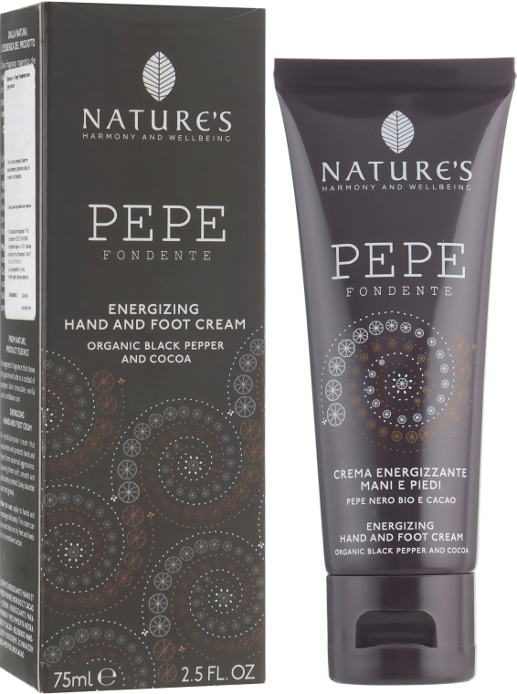 Крем для рук и ног энергетический с органическим черным перцем и какао - Nature's Pepe Fondente Energizing Hand And Foot Cream
