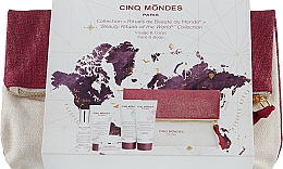 Парфумерія, косметика Набір - Cinq Mondes Beauty Rituals of the World Collection Pouch (micel/water/25ml + сleansing/exfoliant/20ml + cr/15ml + b/gel/scrub/30ml + b/balm/30ml)