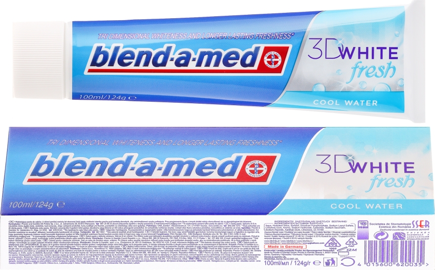 Зубная паста "Прохладная Свежесть" - Blend-a-med 3D White Fresh Cool Water Toothpaste — фото N1