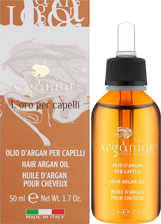Чистое 100% органическое аргановое масло для всех типов волос - Arganiae L'oro Liquido — фото N4
