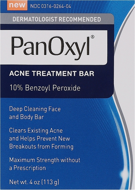 Очищающее мыло для лица с 10% перекисью бензоила - PanOxyl Acne Treatment Bar 10% Benzoyl Peroxide — фото N1