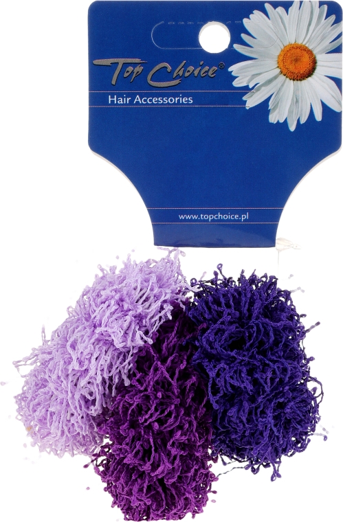 Резинки для волосся Spaghetti, 3 шт., фіолетові - Top Choice — фото N1