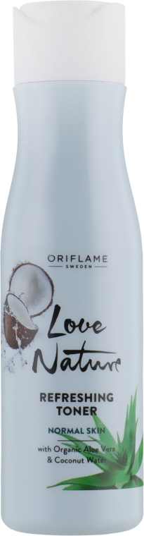 Освежающий тонер для лица - Oriflame Love Nature Refreshing Organic Aloe Vera&Coconut Water Toner — фото N1