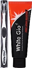 Набор с черно-белой щеткой - White Glo Charcoal Deep Stain Remover Toothpaste (toothpaste/150ml + toothbrush) — фото N2