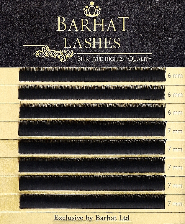 Накладні вії B 0,10 мм MIX (6-7 мм), 8 ліній - Barhat Lashes — фото N1