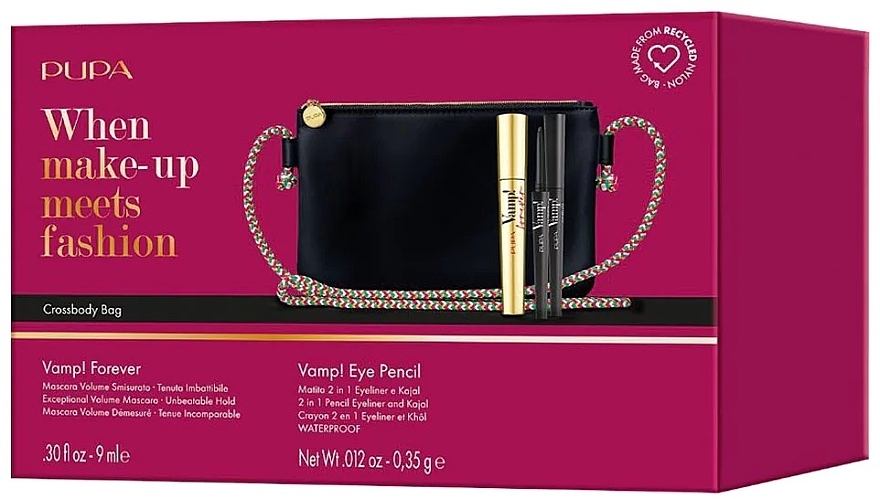 Набор - Pupa Vamp! Forever & Vamp! Eye Pencil (mascara/9ml + eye/pencil/0.35g + bag) — фото N2